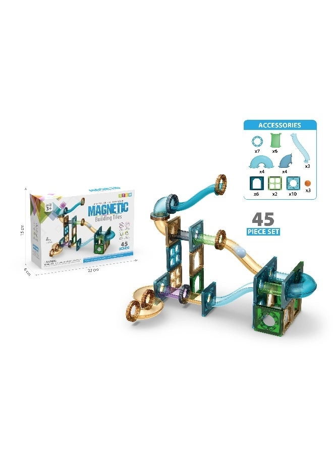 Magnetic Building Tiles Marble Track Set (YZ2205330) - DIY Magnetic Blocks STEM