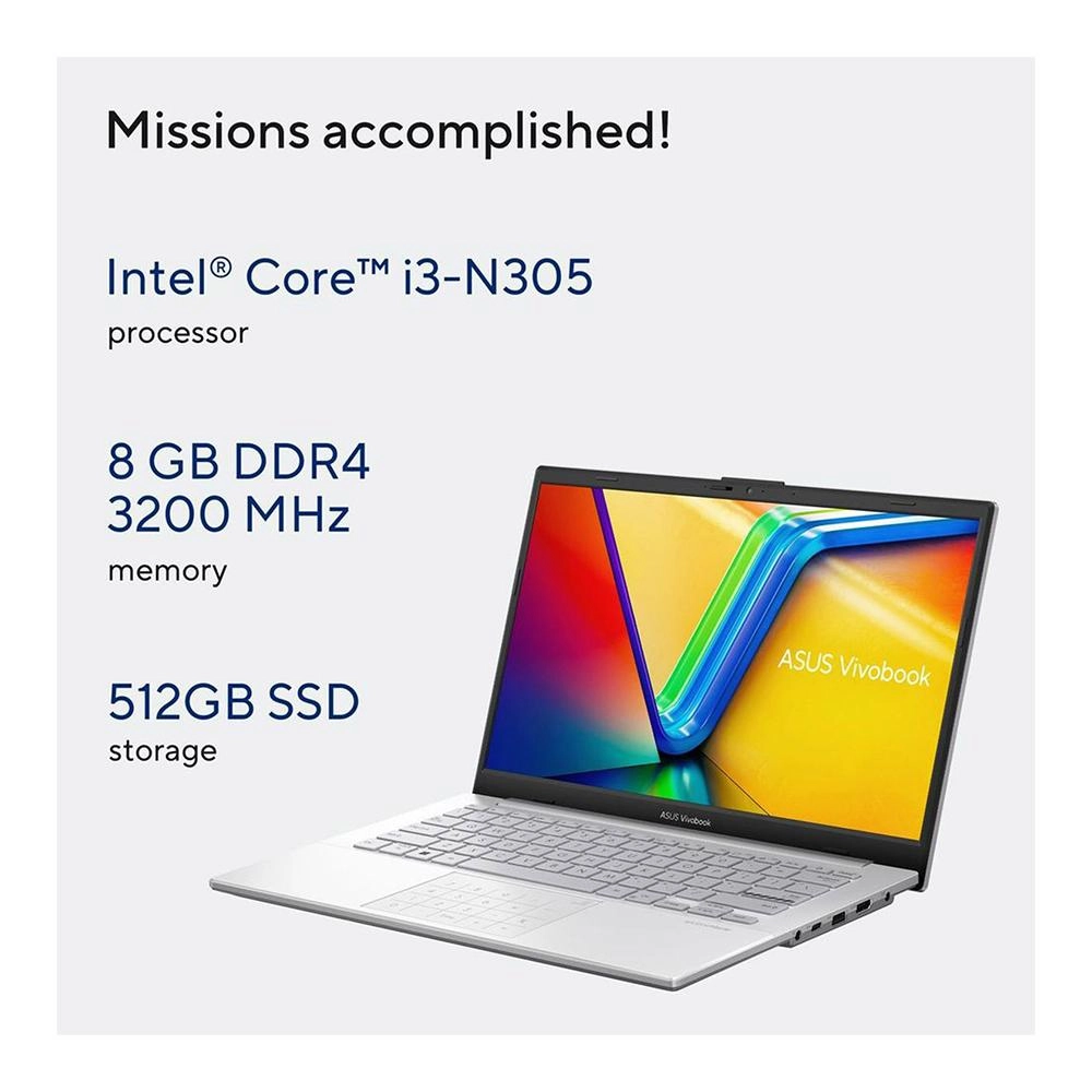 Vivobook Go 14 E1404GA-NK004W - 14'' Core i3-N305 8GB DDR4 512GB SSD