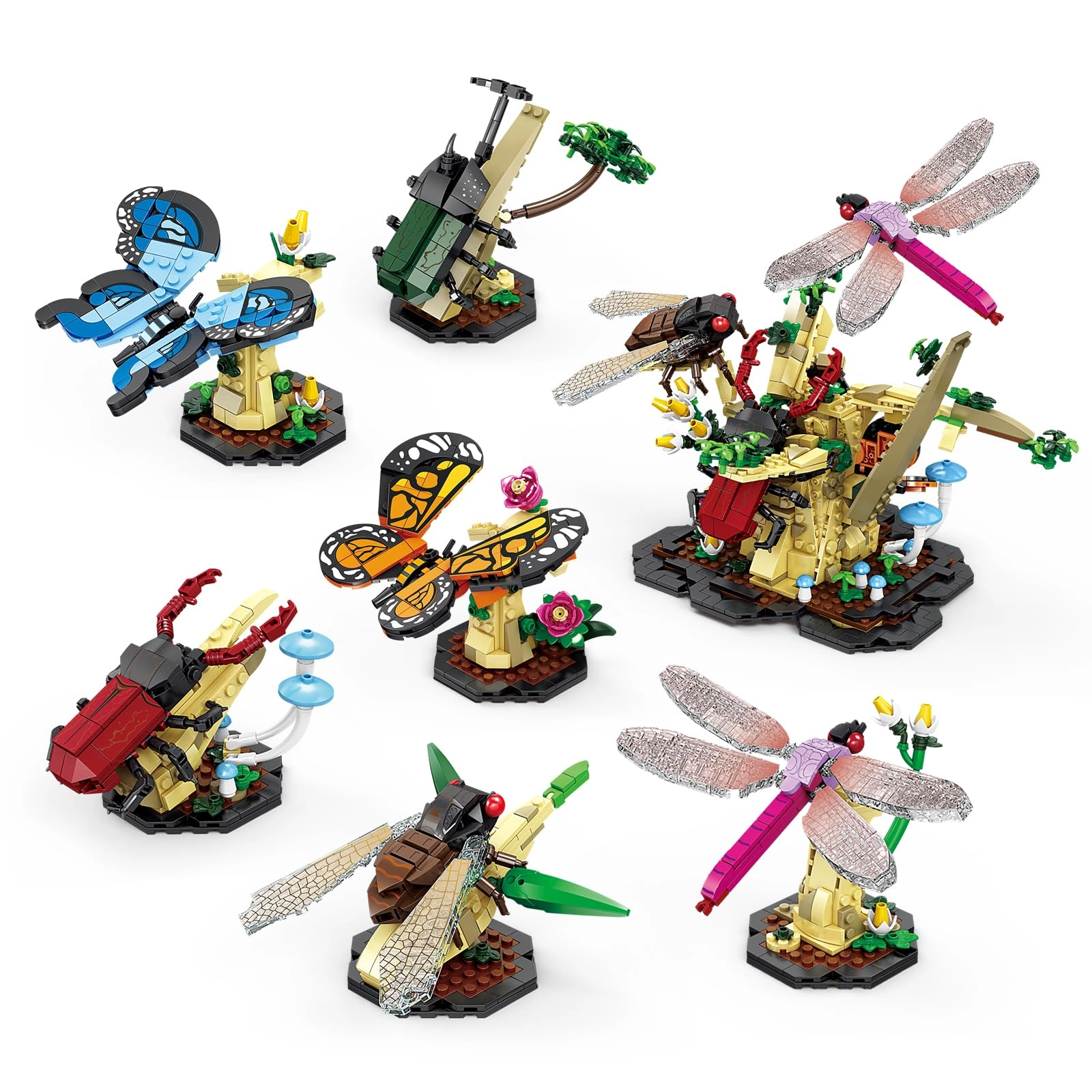 QLT QIAOLETONG Insect Collection Building Set - 6 in 1