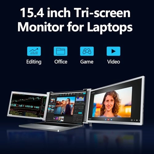 Portable Triple-screen Monitor - 1920*1080 15.4 inch