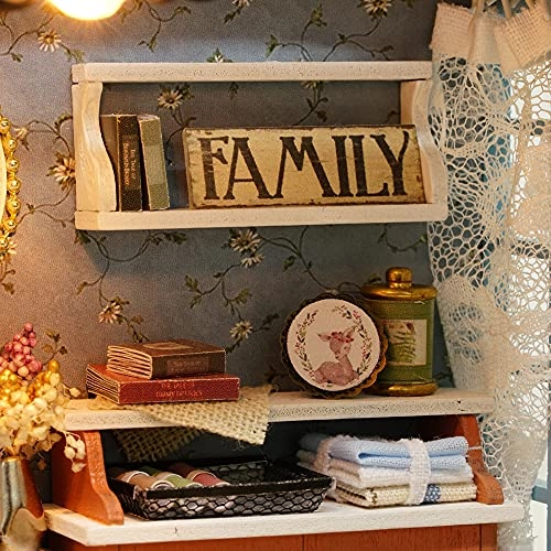 Miniature Dollhouse - DIY Kit with LED Lights