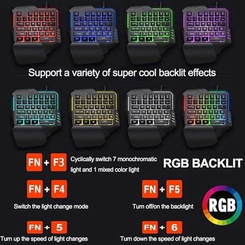 Single Hand Gaming Keyboard - Wired