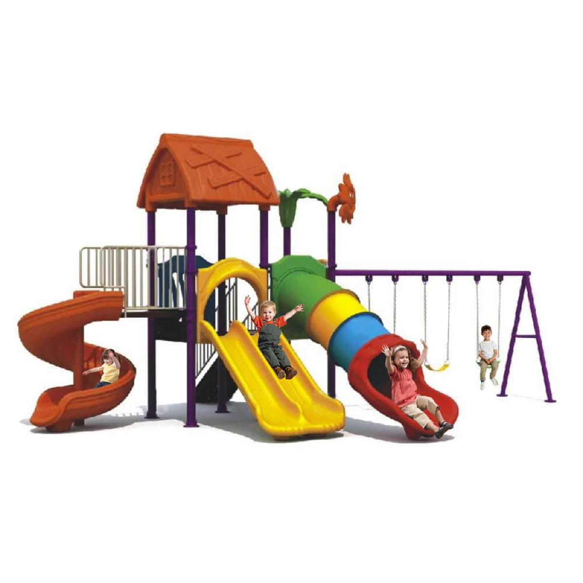 Kids Playground Climbers Swings N Slide - 3+ Multi Colour