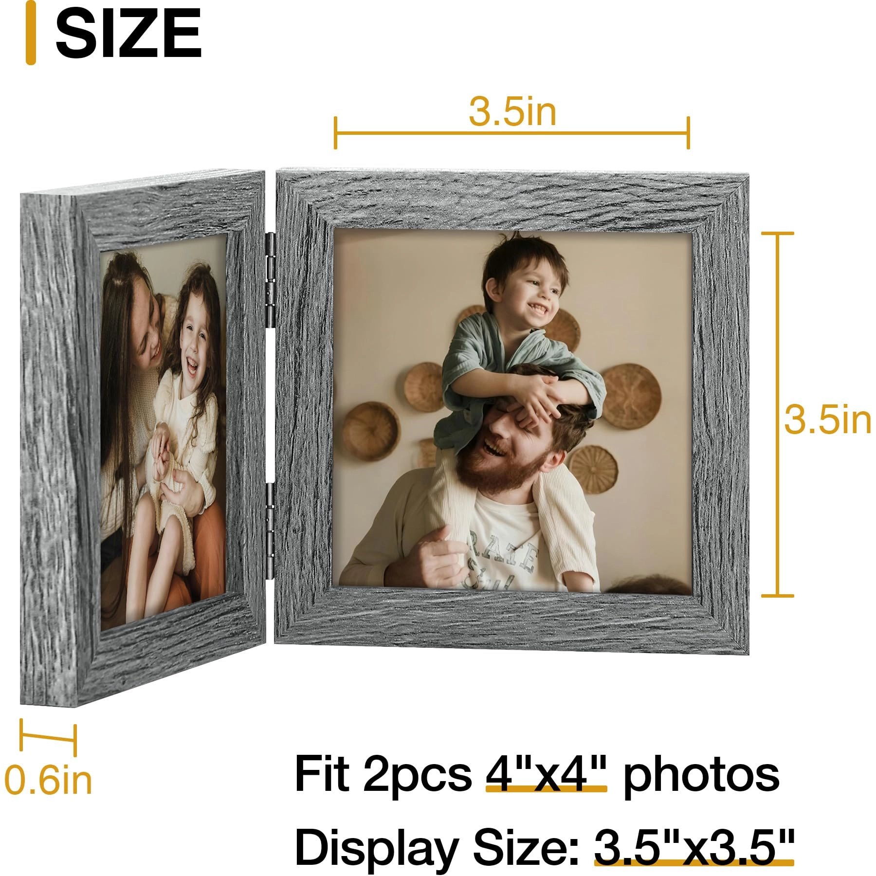 Double Picture Frame - 4x4 2.0 Count