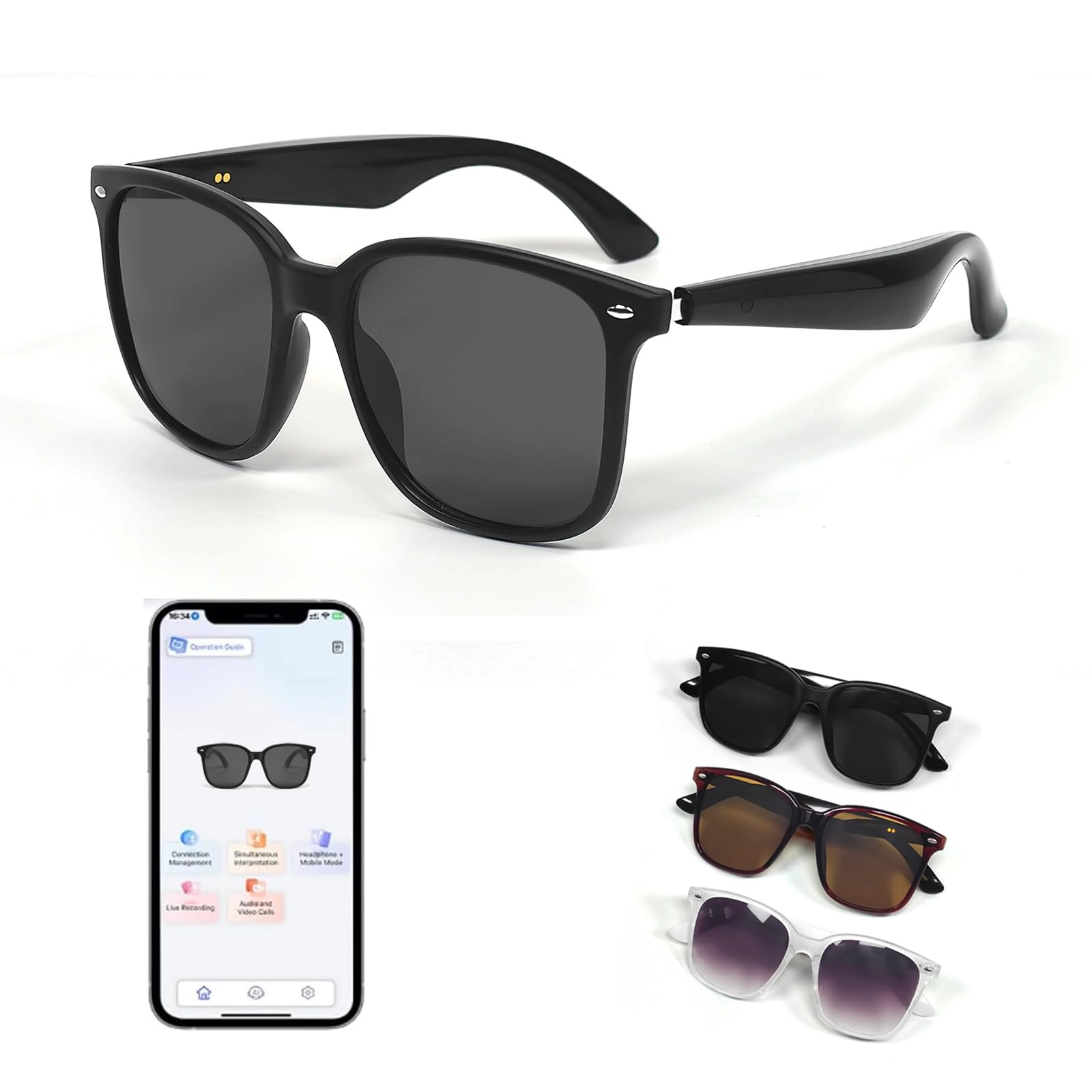 GY500 - Smart AI Bluetooth Sunglasses 150 Languages UV400