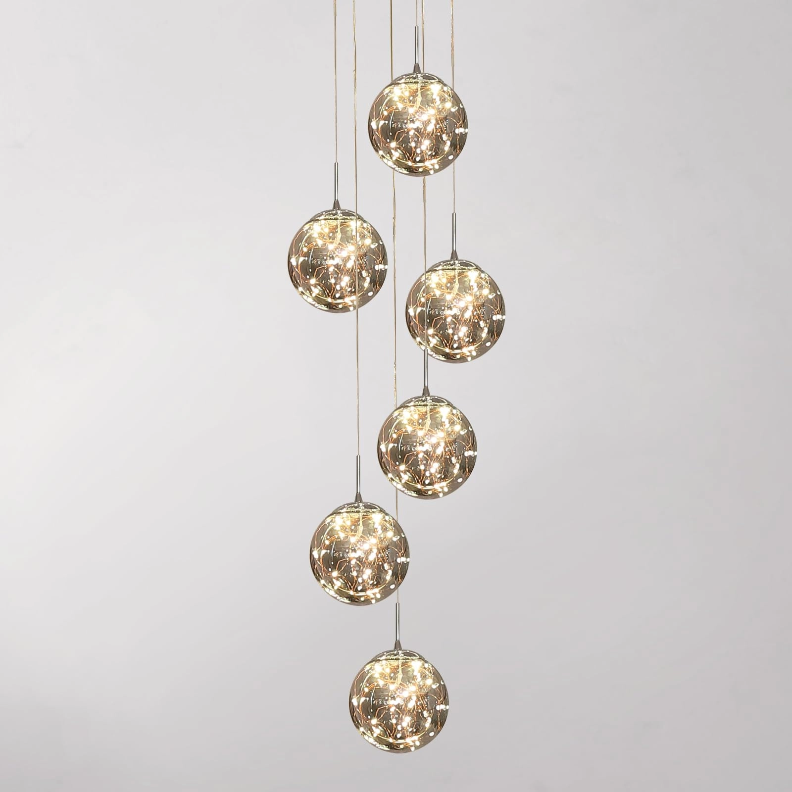 KAUCQI Glass Ball LED Pendant Lamp - 160cm
