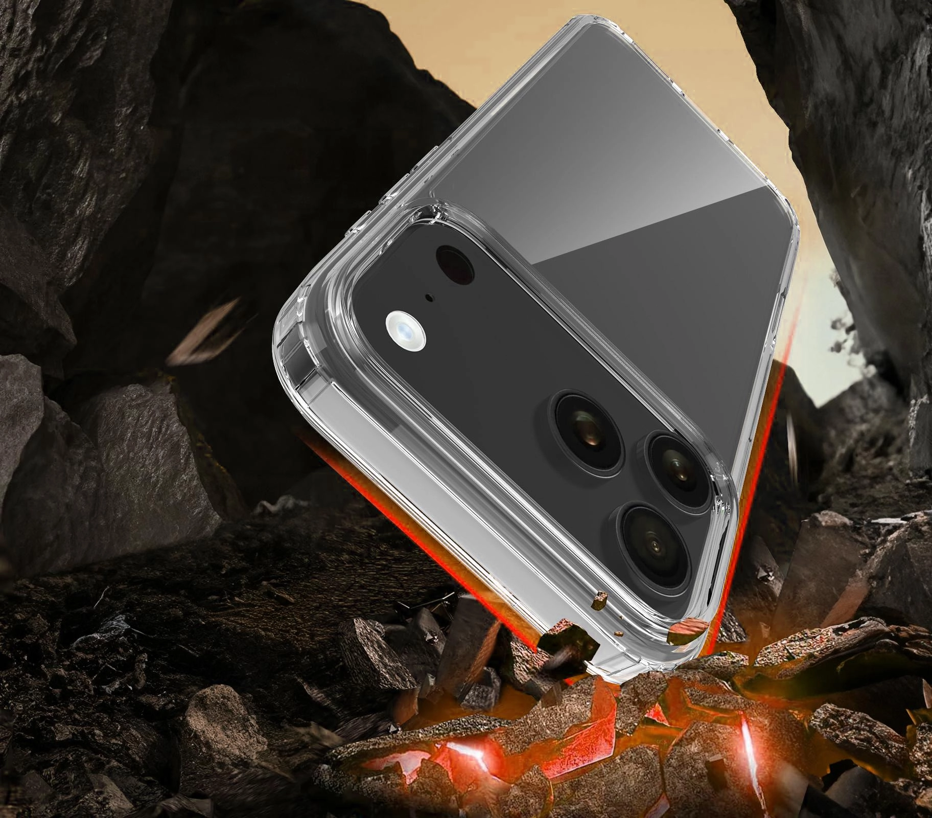 TR-CC1002 Hard Shell Clear Bumper Case for iPhone 17 Pro