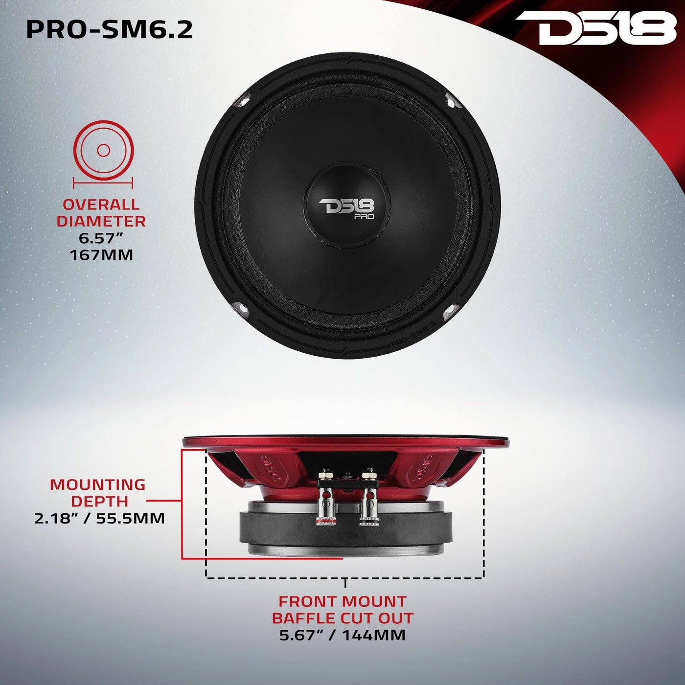 PRO-SM6.2 - 6.5" Midrange 2 Ohms
