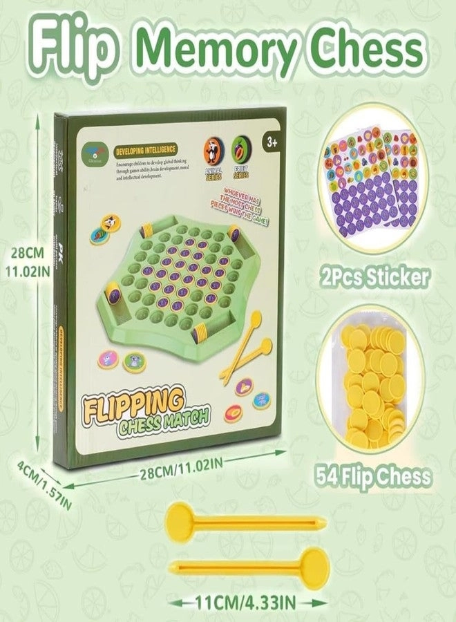 Flipping Chess Match - Montessori Memory Matching Animal & Fruit Theme