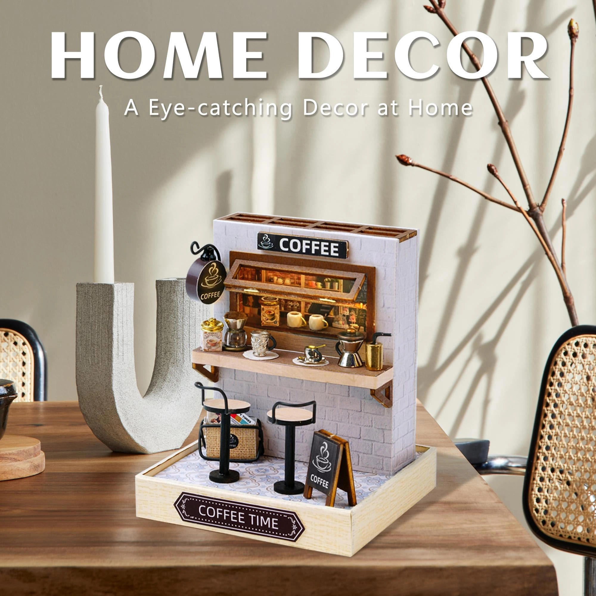 DIY Miniature House Kit - Vintage Coffee Shop