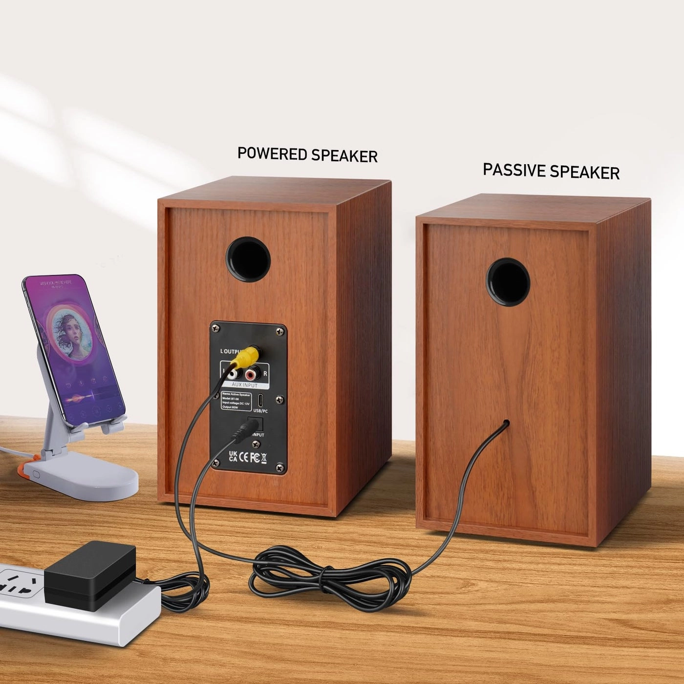 Powered Bookshelf Speakers - 40W X 2