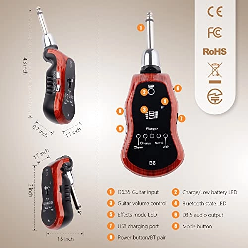 B6 - Guitar Headphone Amp Bluetooth Rechargeable