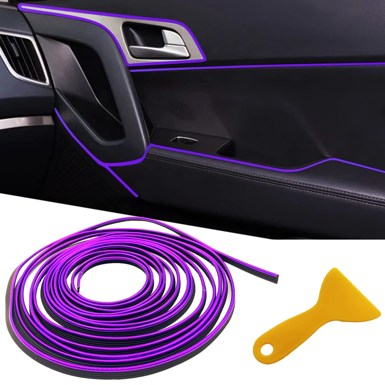 osifit Car Interior Trim Strips - Universal 9.8 ft Red