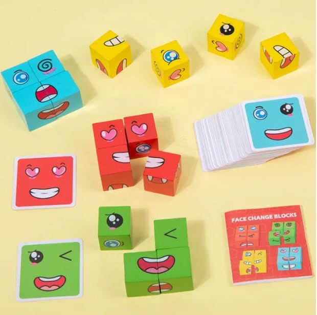 Face Change Blocks Game - 5-12 72 pieces