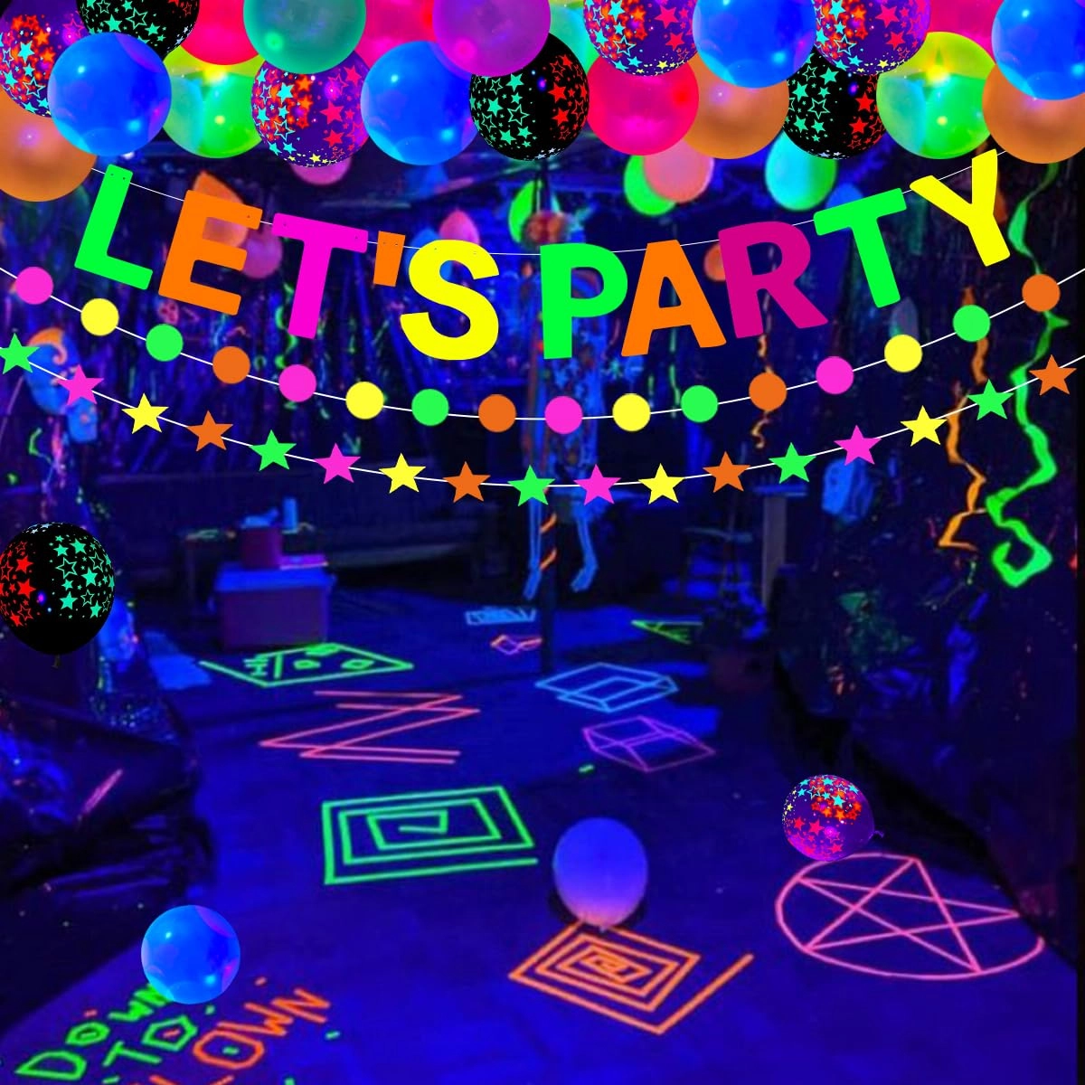 Neon Party Supplies - 52 Pack Birthday