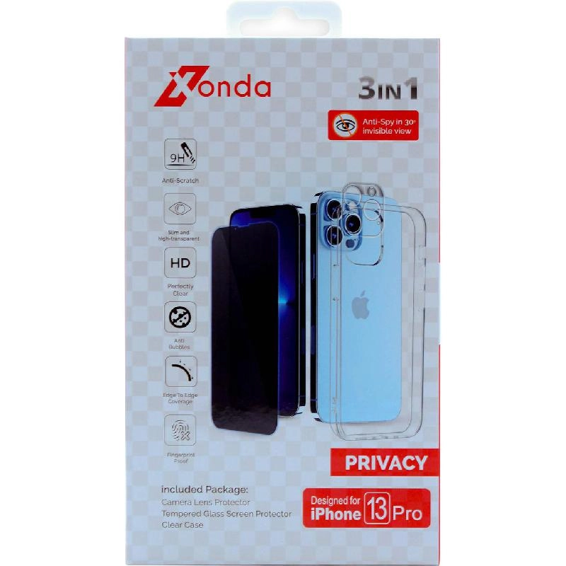 Hard Case - Clear + Tempered Glass + Camera Lens Protector for iPhone 13 Pro