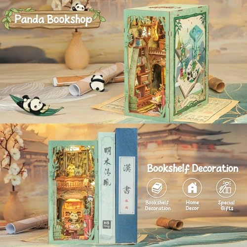 Book Nook Kit - Panda Bookshop Miniature