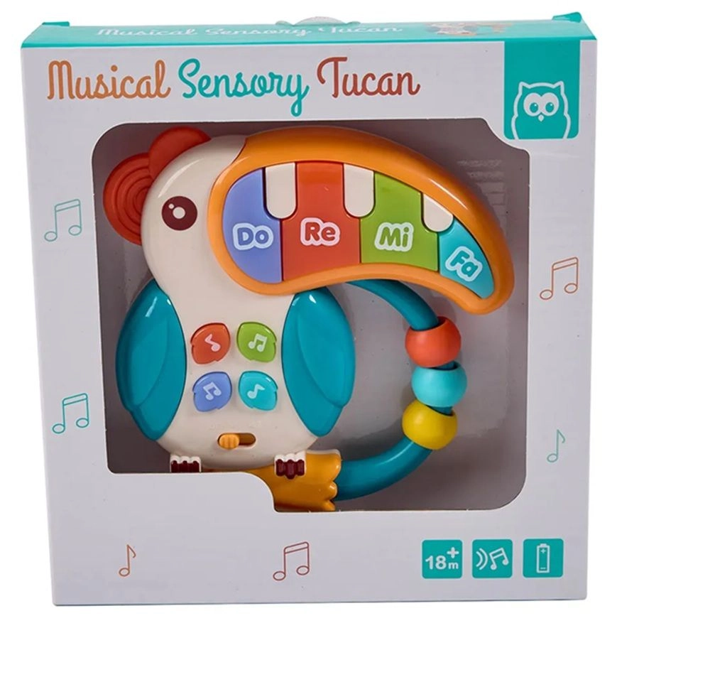 Mini Piano Musical Sensory Tucan - 5 melodies 18 Months