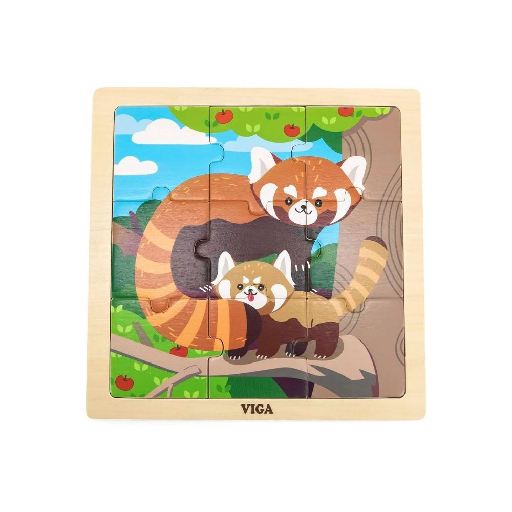 VIGA Red Panda Wooden Puzzle (SW-44625) - 9 pcs