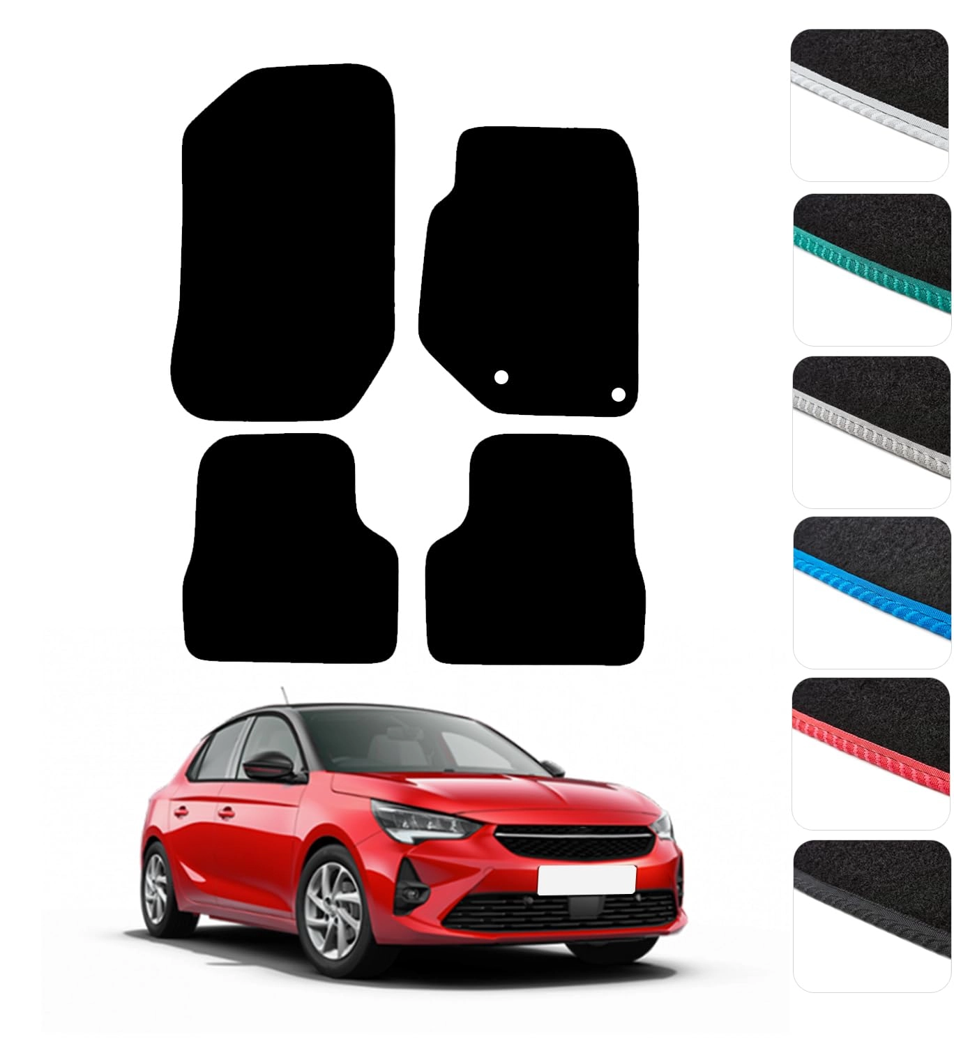 Car Floor Mats - Vauxhall Corsa F 2020 To Present Grey Edging
