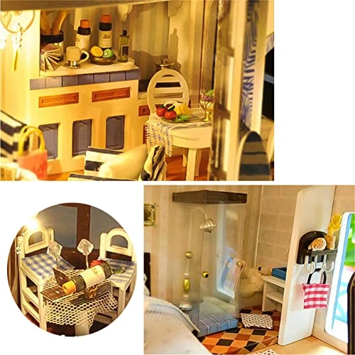 Miniature House Kit - Wooden With Lights DIY