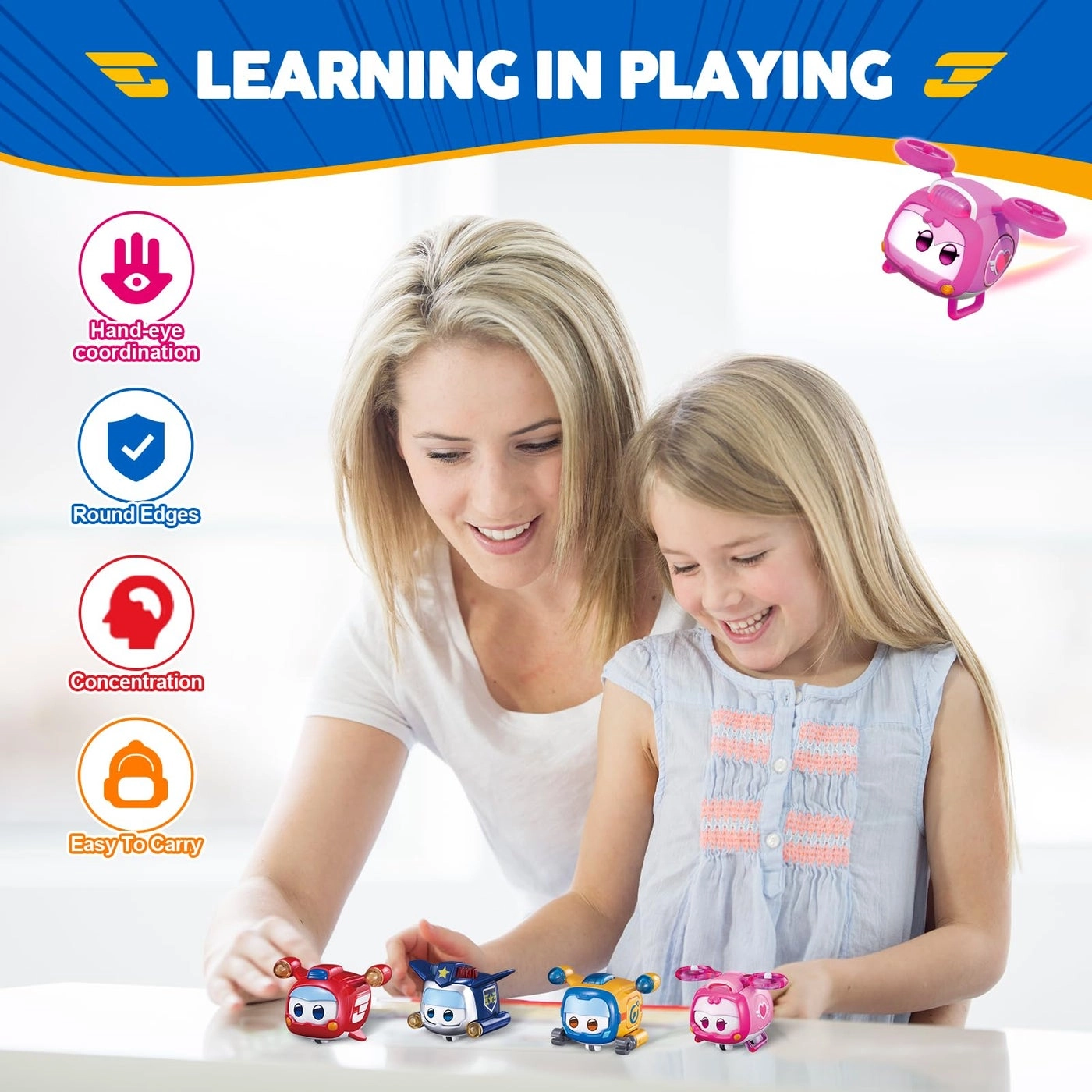 Super Wings - 4 PCS Glow Face-Changing Set