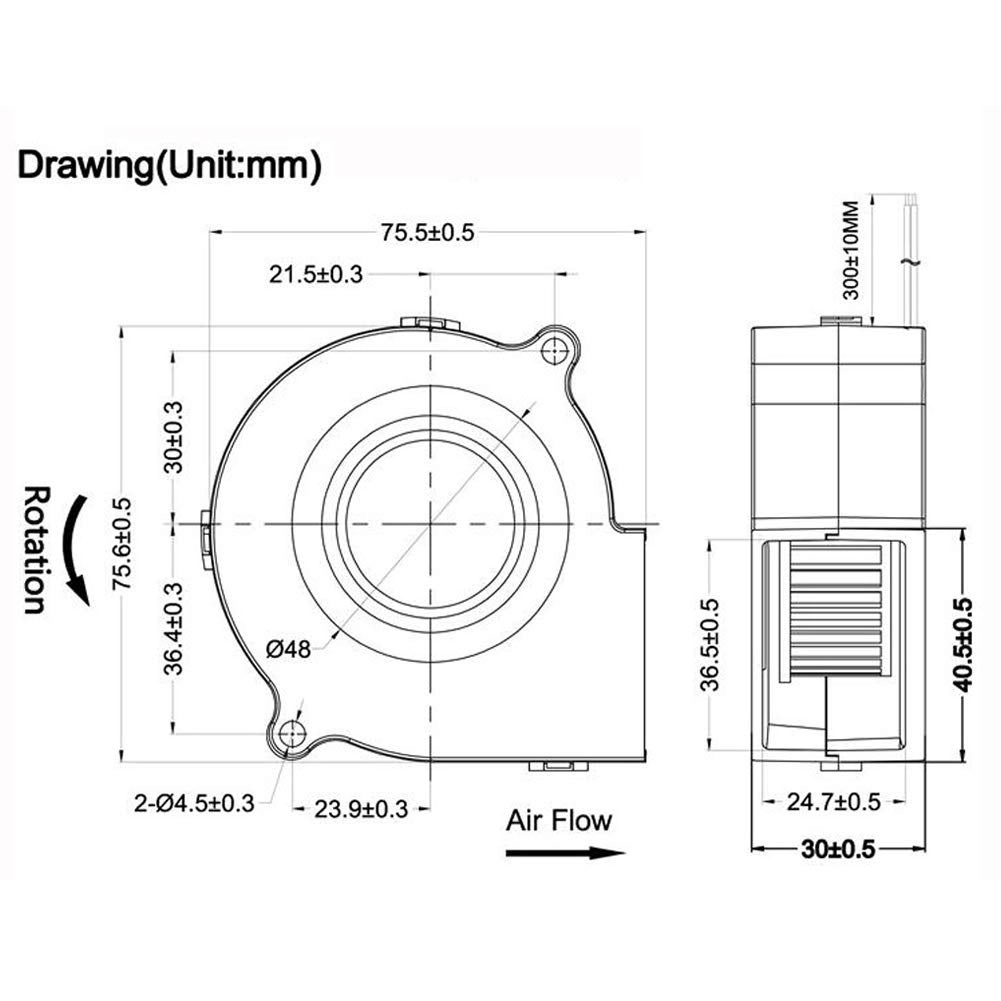 DC Centrifugal Fan - 75mm