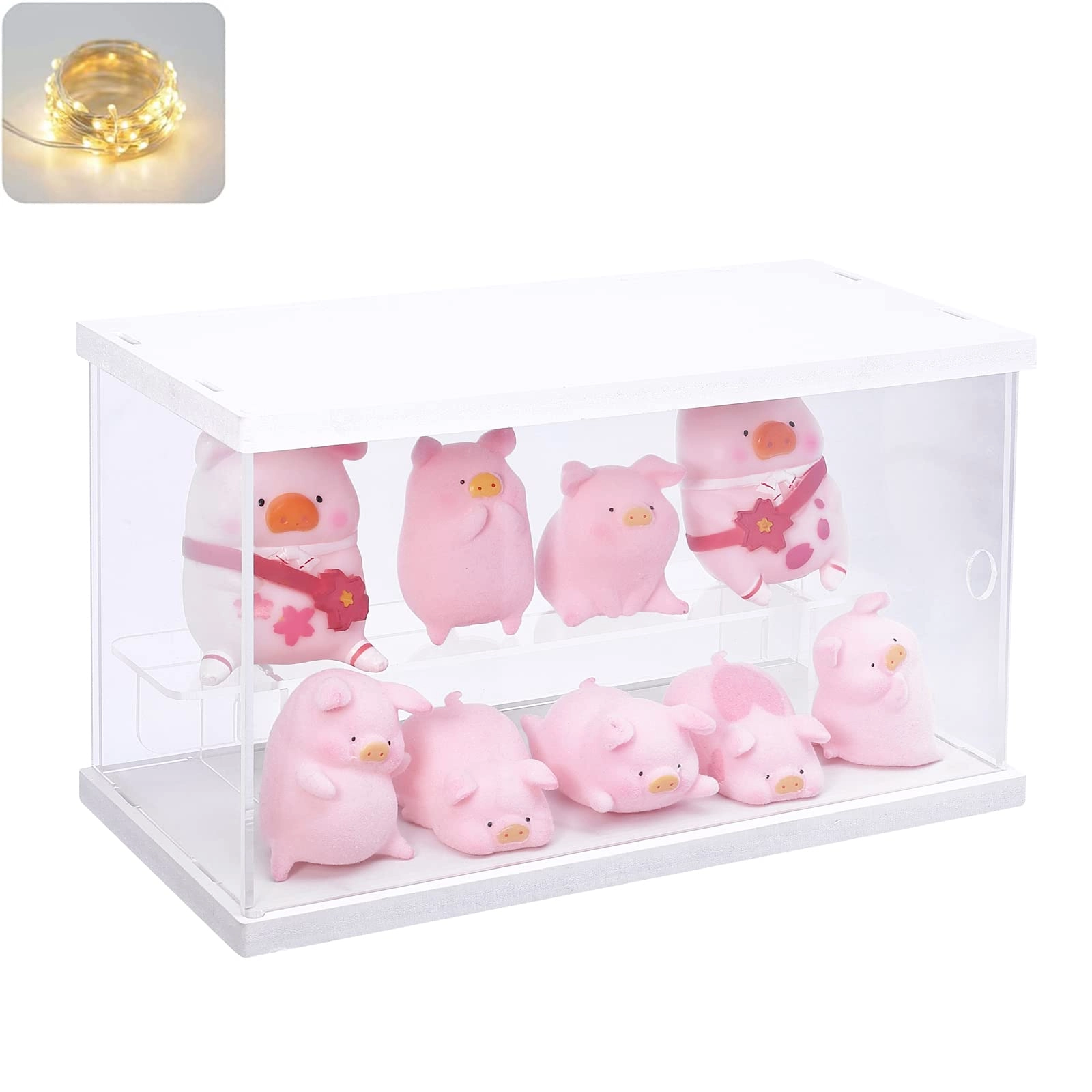 ELEpure 2 Tier Clear Acrylic Display Box - 9.8x4.5x5.9inch/25x11.5x15cm