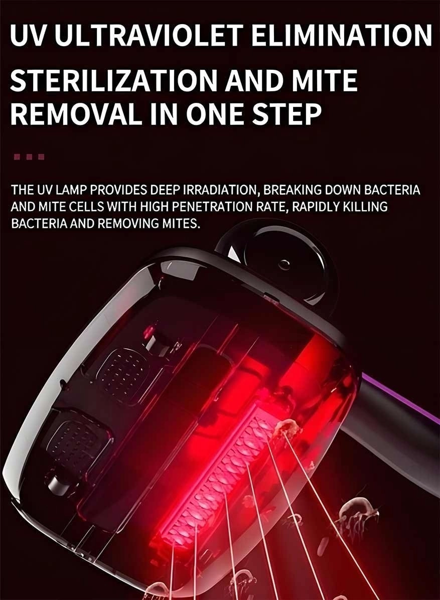 Smart Sensor Cordless UV-C Bed Vacuum Cleaner - 120AW 40 minutes H13 HEPA