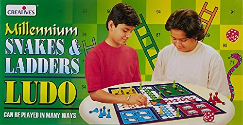 Millennium Ludo and Snakes & Ladders - Double-sided play board 16 Play Pieces
