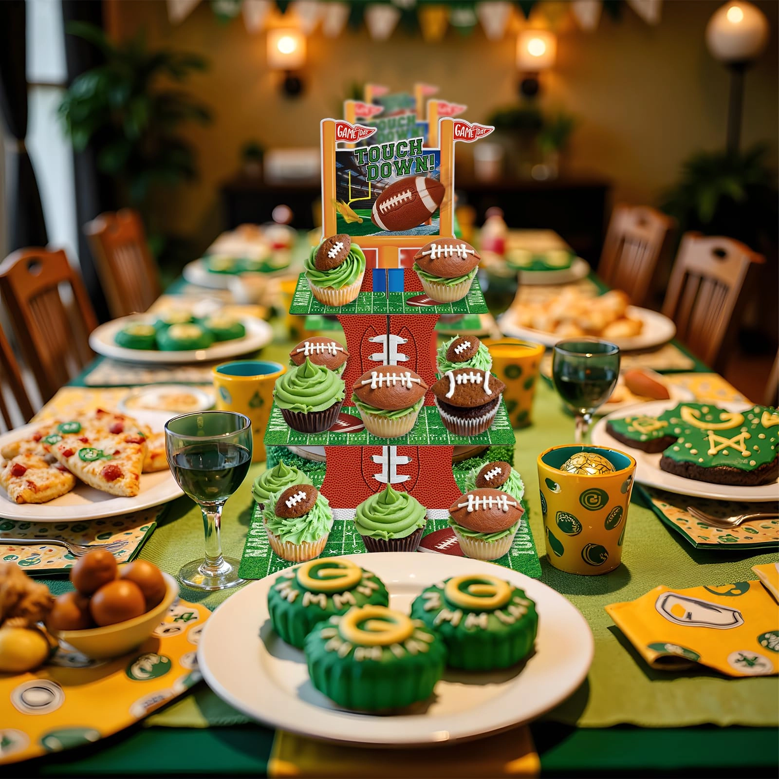 Touchdown Cupcake Stand - 1.0 Count Football Theme Birthday & Tailgate Party