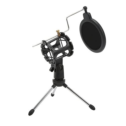 Microphone Pop Filter Holder - Shockproof Foldable Tripod