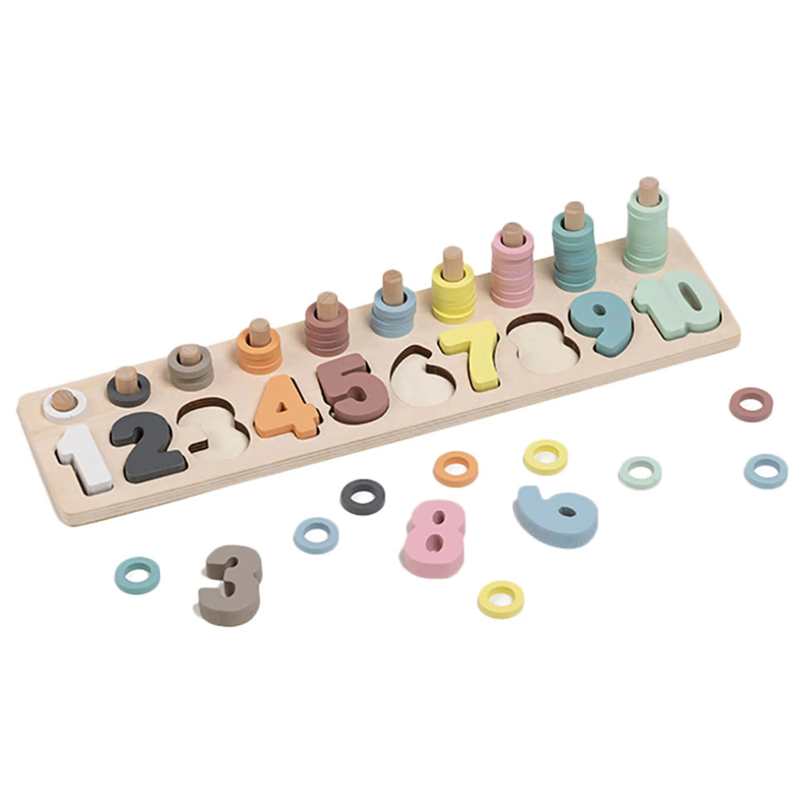 Wooden Numbers Puzzle - 2+