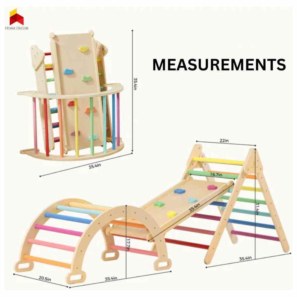 Pikler Set - Natural Birch Wood Multi-colored