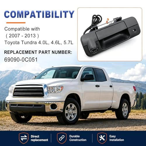 Tailgate Handle Backup Camera - HD Night Vision RCA 720P