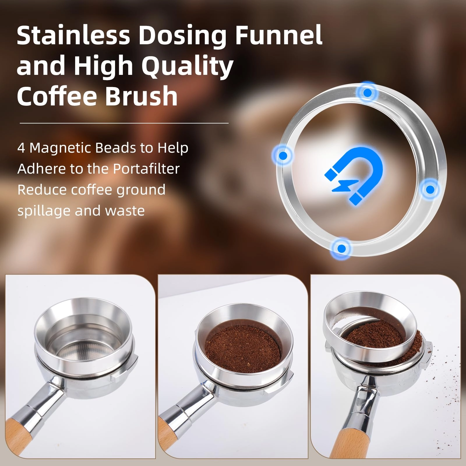 Wdt Tool + Dosing Funnel - 54 Millimetres + Puck Screen + Coffee Bag Clip & Spoon + 8pin Stirrer
