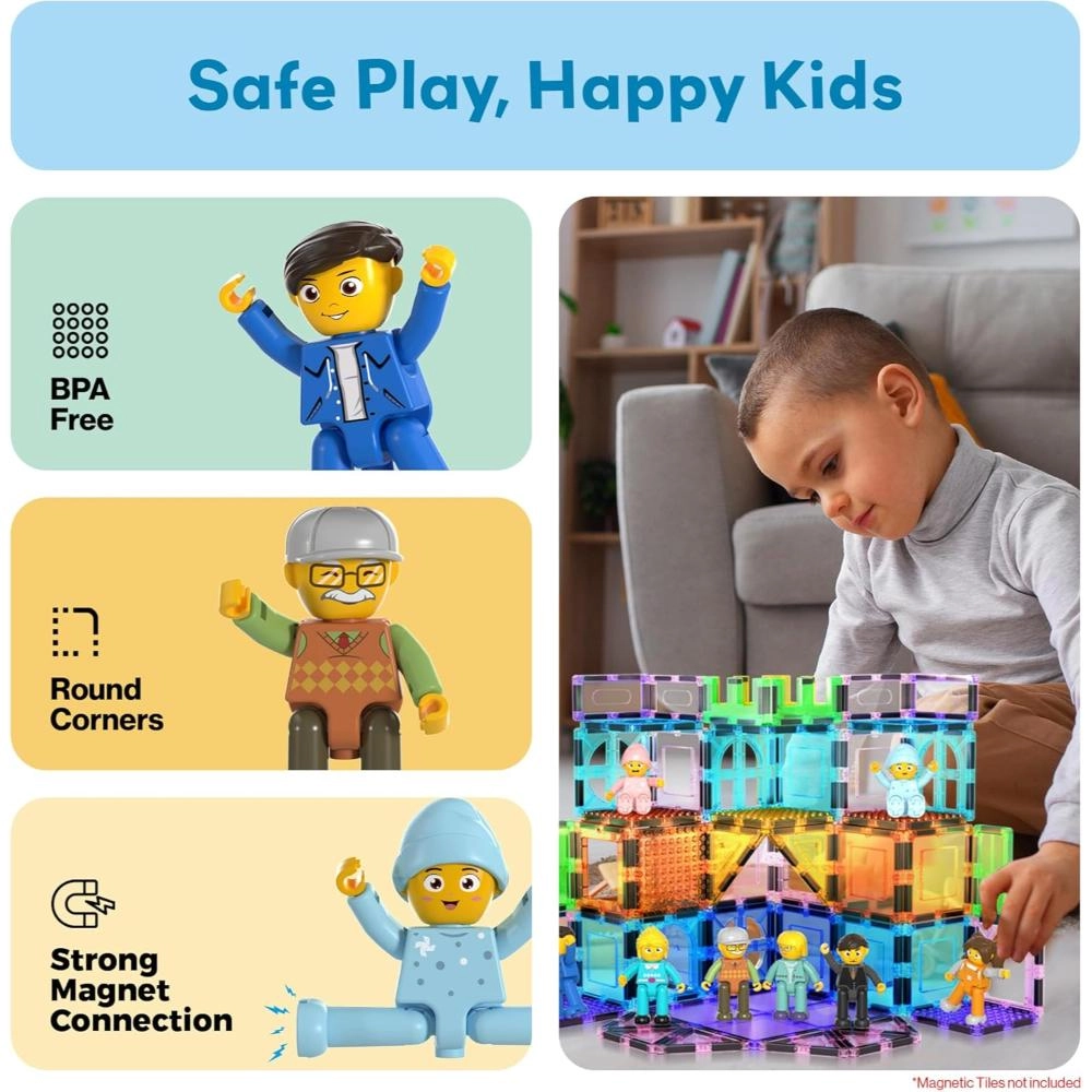 Magnetic Family Character Figures - 8pcs