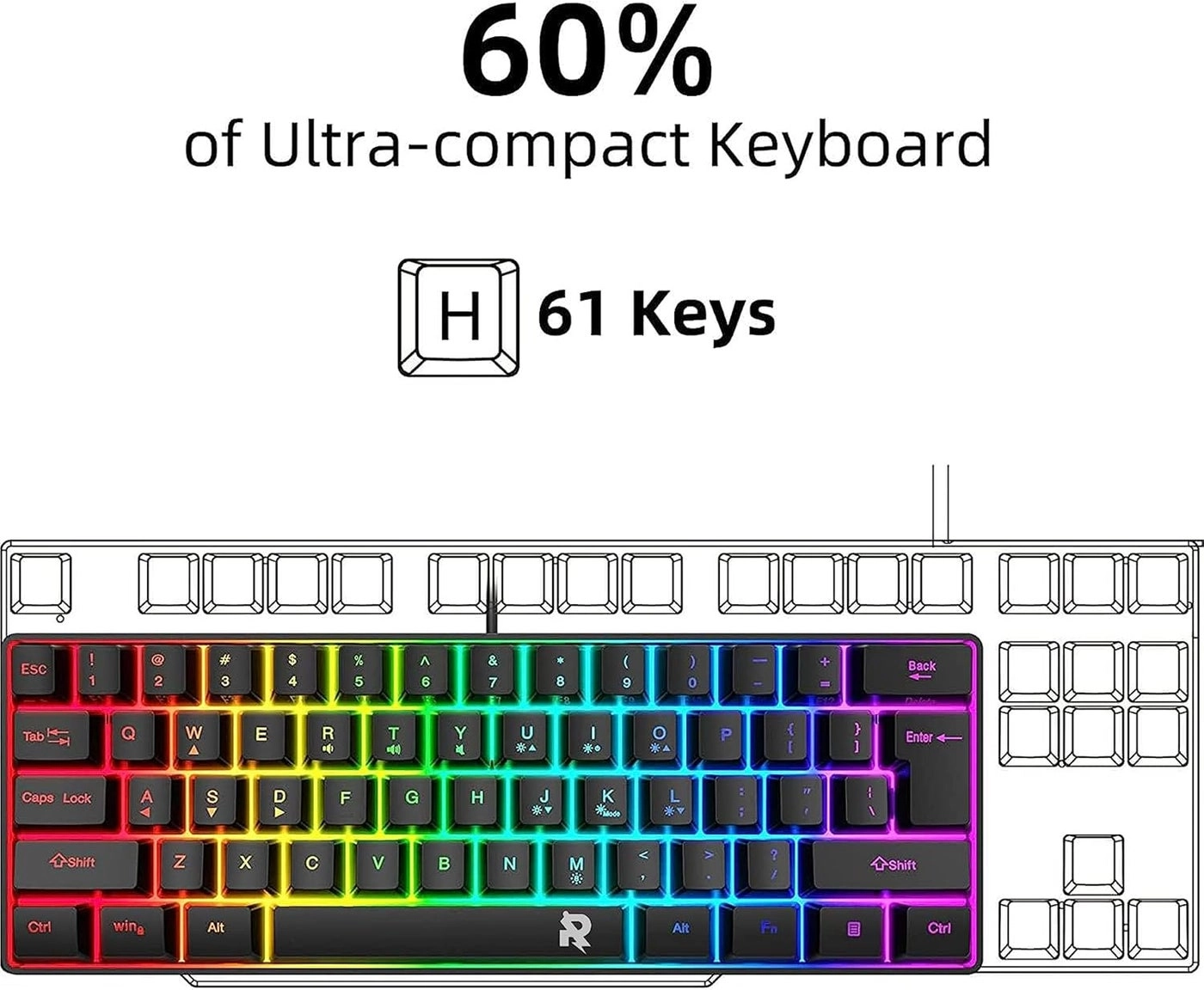 60% Wired Gaming Keyboard