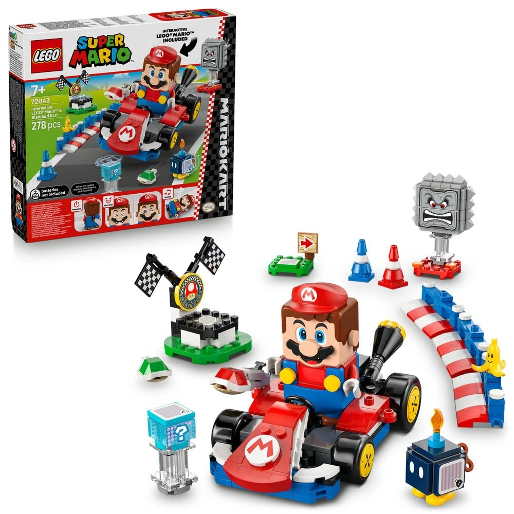 Super Mario LEGO Interactive Mario & Standard Kart (72043) - 3 Figures Toy Race Course