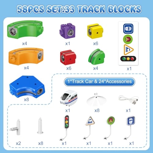 3D Anti-Gravity Train Set - 1:64 58 PCS