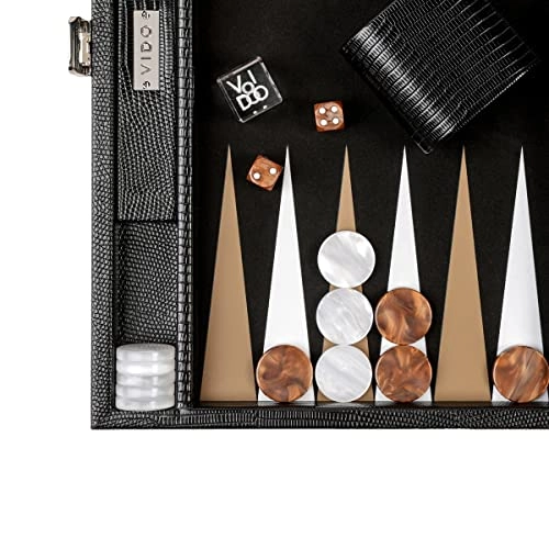 Backgammon Set - 20 inch 44mm Checkers Vegan Leather