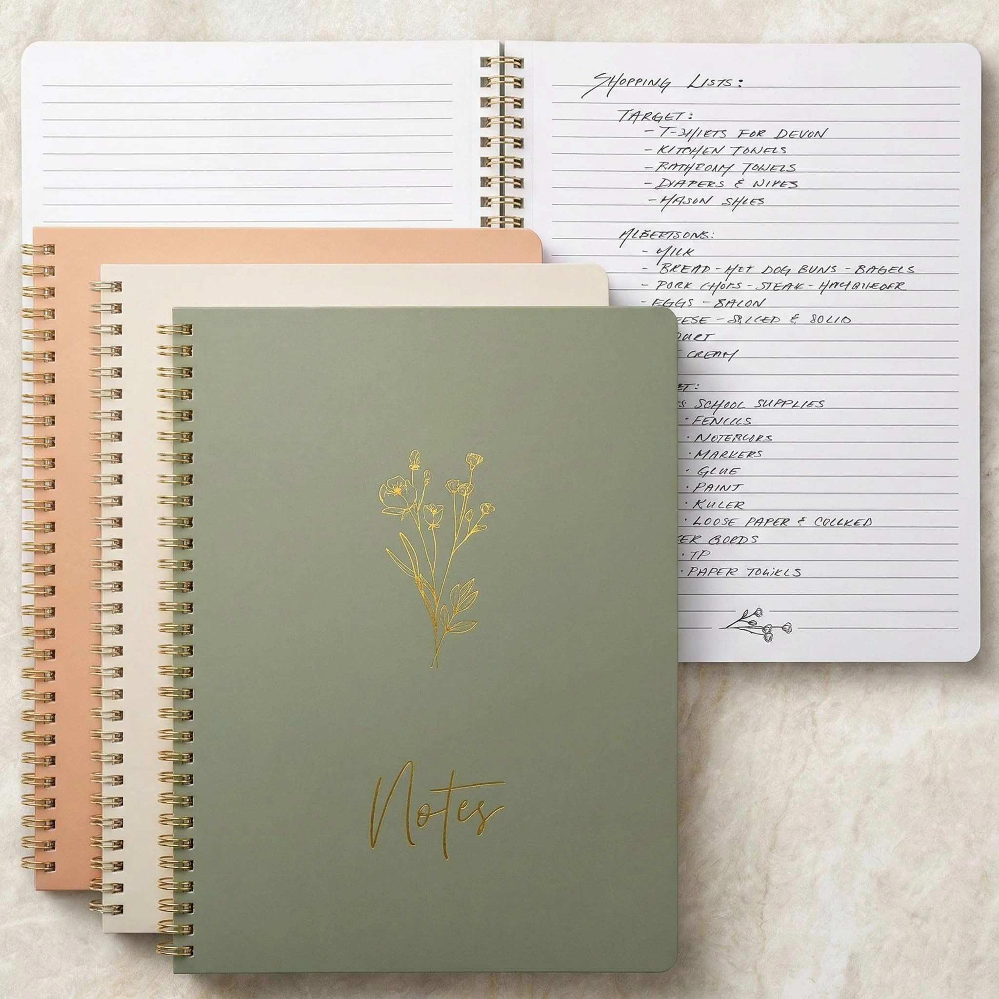 zicoto Aesthetic Spiral Notebook Large Spiral - Lined 100 Pages