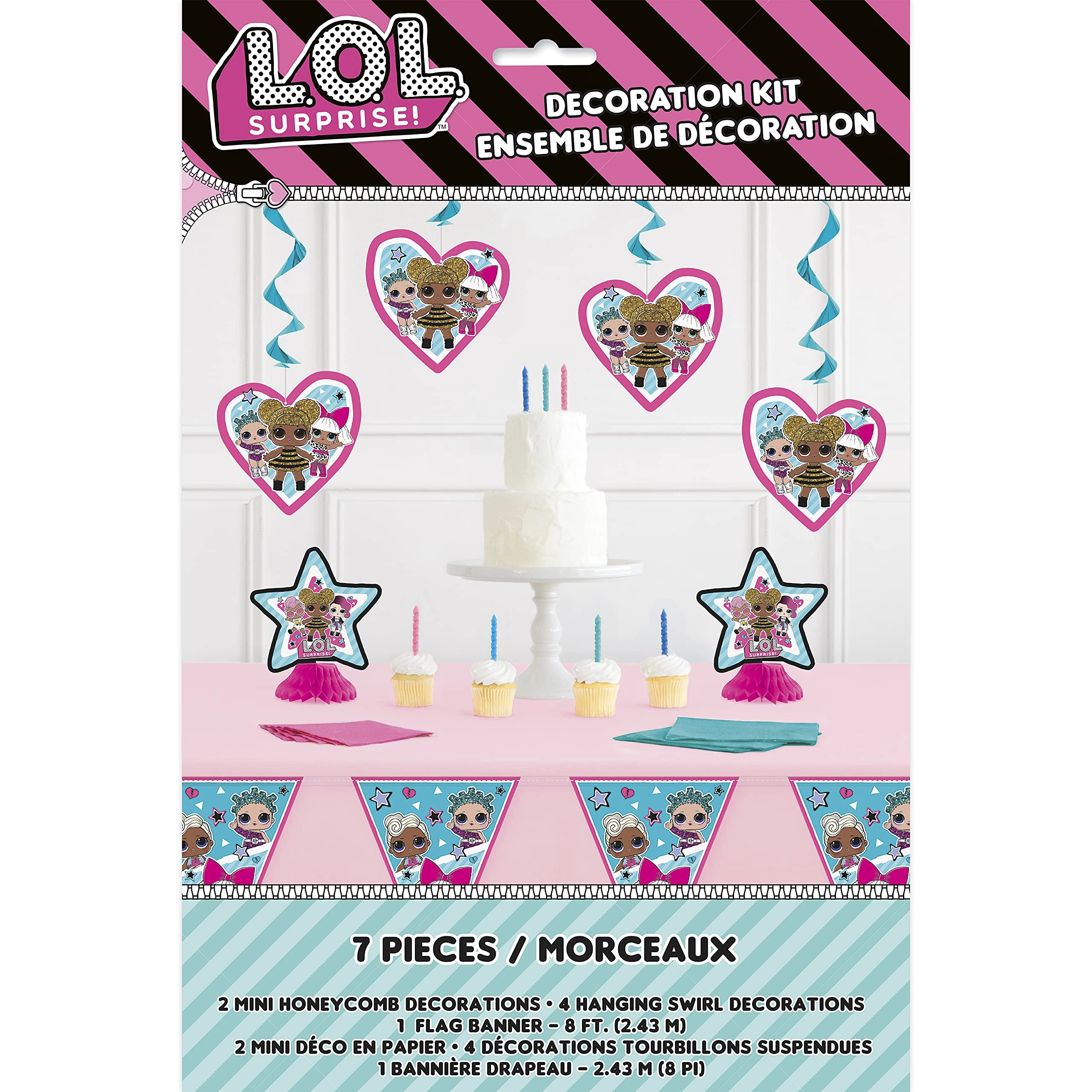 Unique LOL Surprise Party Decoration Kit - 7-Piece Birthday