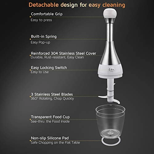 Mini Manual Food Chopper - 200ml 30 watts