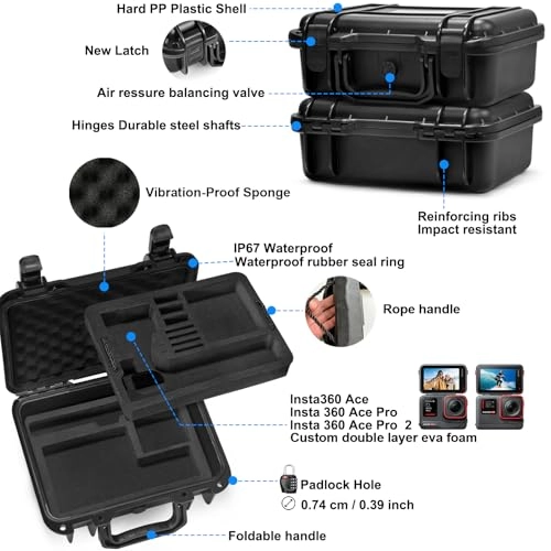 Waterproof Hard Case - 27.43 x 10.92 x 22.35 cm Insta360 Ace Pro 2/Insta360 Ace Pro/Insta360 Ace