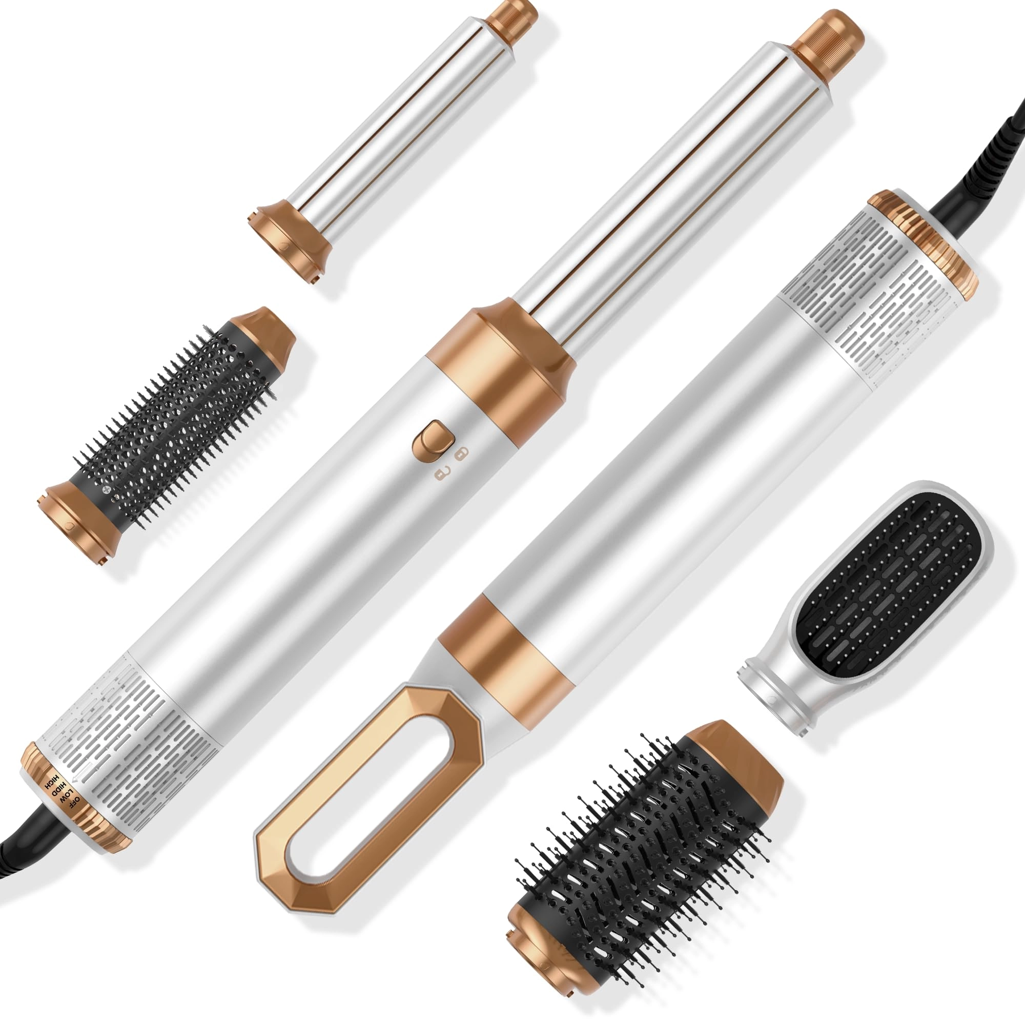 5 in 1 Hair Dryer Brush Set - Gold 700 watts