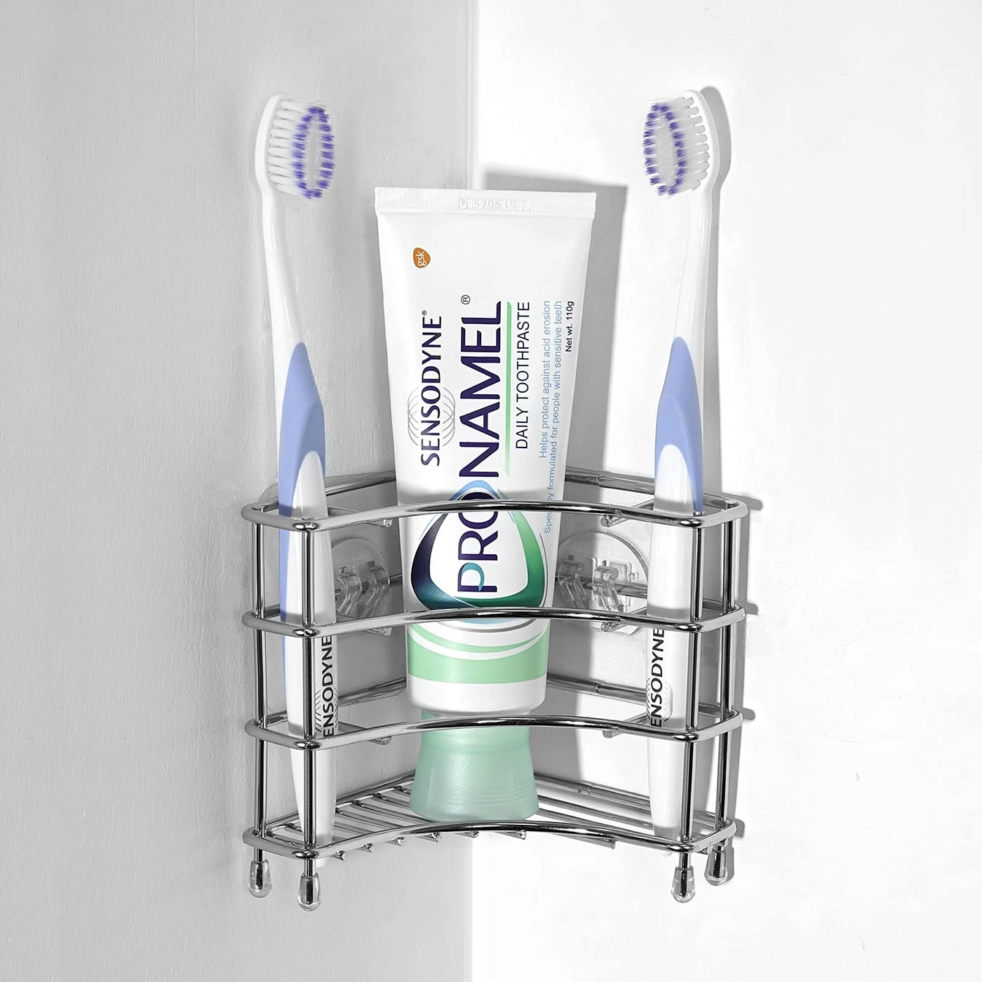 Linkidea Corner Wall Mount Toothbrush Holder - wallmounted 3 slots