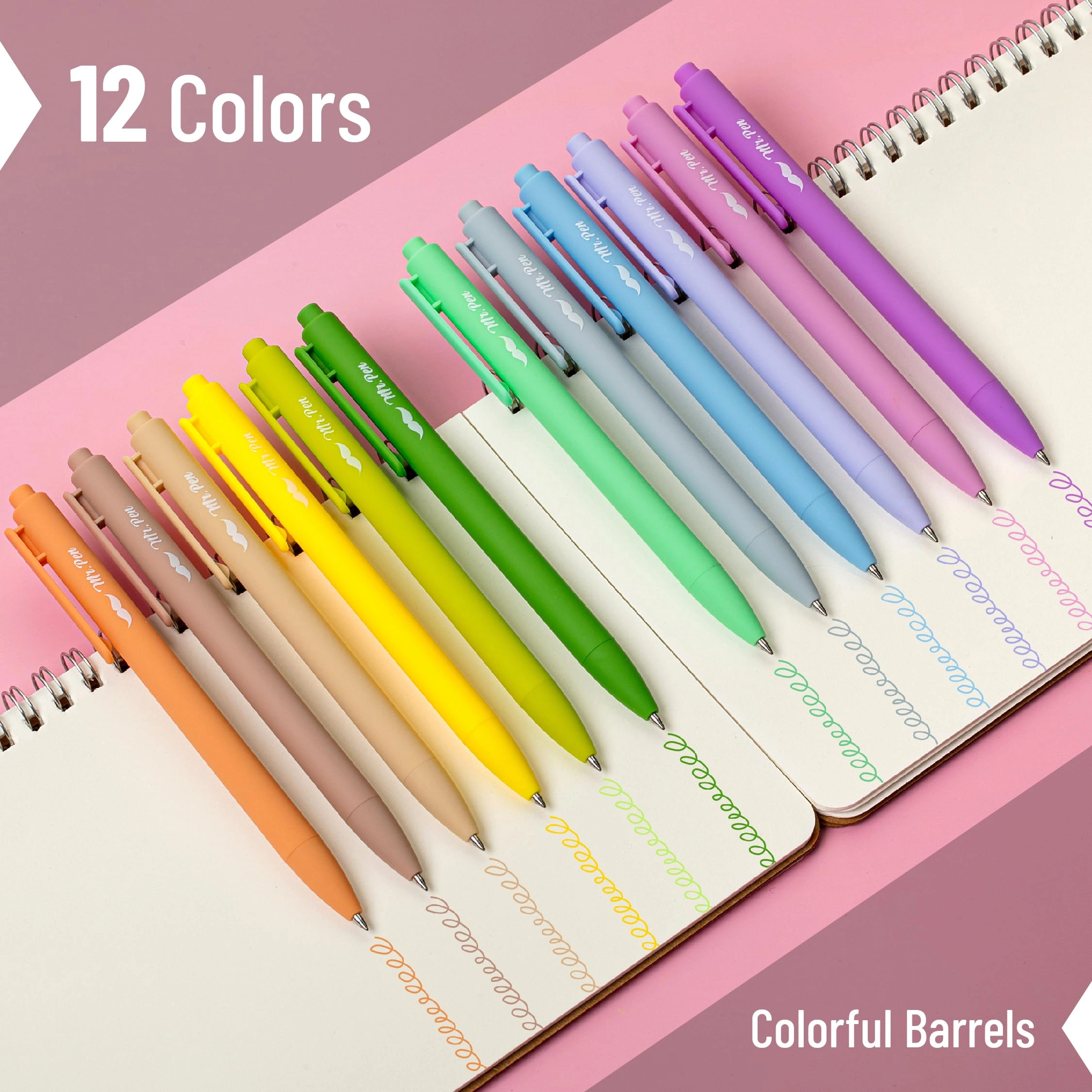 Retractable Gel Pens - 12 Pack 0.7mm