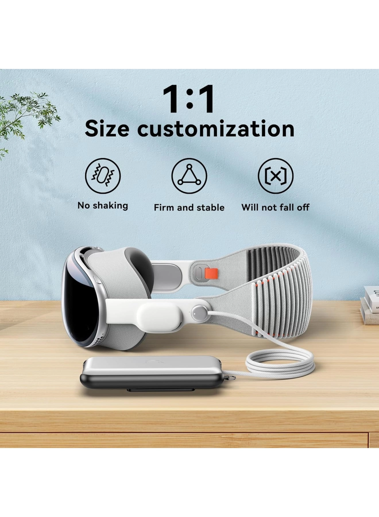 Battery Case for Vision Pro - ABS White Belt Clip Shoulder Strap