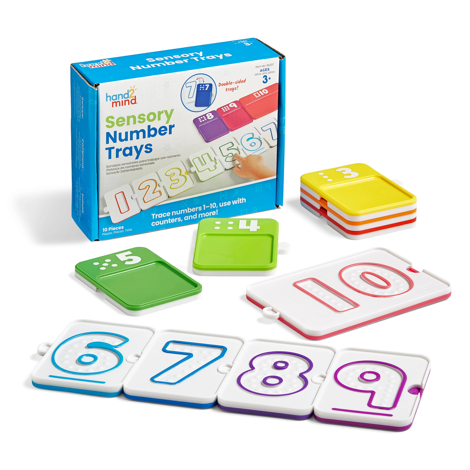 Learning Resources Sensory Number Trays - 3 years and above 10 pieces